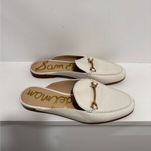 Sam Edelman Cream Loafers with Gold Accent
